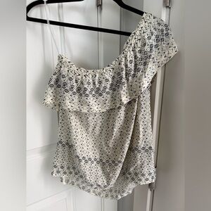 Velvet by Graham & Spencer Cream One-Shoulder Printed Camisole